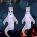 43 Inch Halloween Ghost Windsocks Hanging Decorations with LED Light - Flag Wind Socks for Home Yard Outdoor Decor Party Supplies(2 Pcs)