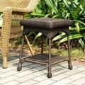 Jeco Outdoor Wicker Patio End Table Brown