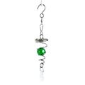 Gazing Ball Spiral Decorative Wind Spinner Green Glass Ball Unique Gift and Hanging Decor