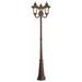 3 Light Outdoor 3 Head Post in Traditional Style 23 inches Wide By 87 inches High Bailey Street Home 218-Bel-1653982