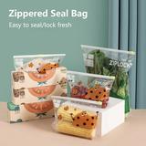 Waroomhouse 1 Box Zipper Sealed Bags Reusable Anti-dust Anti-bacterial Heat And Cold Resistant Wider Base Design Sealing Kitchen Food Storage Bag Organizer for Home