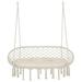 Outsunny Hanging Hammock Chair Macrame Seat for Patio Garden Cream White