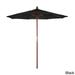 Havenside Home Port Lavaca 7.5ft Round Sunbrella Wooden Patio Umbrella by Base Not Included Black