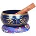 Exotic India The Auspicious Syllable OM Singing Bowl - Tibetan Buddhist - Brass Statue Wood and Cloth