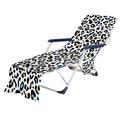 ZUARFY Boho Colorful Leopard Print Beach Chaise Lounge Chair Cover with Side Pockets No Sliding Microfiber Quick Dry Bath Towel