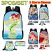 The Little Mermaid School Bag Stylish Dramatic Anime Ariel Travel Bag with Pencil Case 3Pcs for Kids Adults Good Gift For Girls Boys