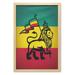 Rasta Wall Art with Frame Judah Lion a Rastafari Flag Jungle Reggae Theme Art Vivid Colorful Print Printed Fabric Poster for Bathroom Living Room Dorms 23 x 35 Yellow Black by Ambesonne