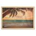 Tropical Wall Art with Frame Seascape Scenery with Ocean Beach Palm Tree and Sunset Sky in Soft Tones Printed Fabric Poster for Bathroom Living Room Dorms 35 x 23 Multicolor by Ambesonne