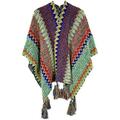 PIKADINGNIS Ethnic Wrap Shawl Poncho Cape for Women Knit Oversized Open Front Pashmina with Tassels Cold Weather