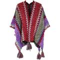 PIKADINGNIS Ethnic Wrap Shawl Poncho Cape for Women Knit Oversized Open Front Pashmina with Tassels Cold Weather