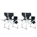 2-pieces Lightweight Folding Directors Chairs Outdoor Aluminum Camping Chair with Side Table and Storage Pouch Oversized Directors Chair for indoor Outdoor Camping Picnics and Fishing Black/Grey