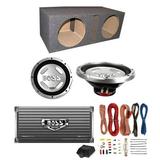 2 BOSS CX122 12 1400W Car Subwoofers & Sub Box & 1600W Amplifier & Amp Kit