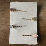 Anthropologie Accessories | Anthropologie | Moonstone Gemstone Stone Rock Hair Clips Bobby Pins | Color: Pink/Purple | Size: Os