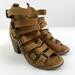 Free People Shoes | Free People Size 38 Us 8 Canton Buckle Open Toe Sandals Chunky Heels Shoes | Color: Brown | Size: 8