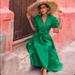 Zara Dresses | Green Midi Dress | Color: Green | Size: Xs