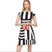 Kate Spade Dresses | Kate Spade: Black White Color Block Stripes Fit & Flare Mini Dress (Nwot) | Color: Black/White | Size: 4