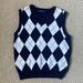 Brandy Melville Tops | Brandy Melville Sweater Vest Blue And White | Color: Blue/White | Size: One Size