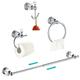 WOLIBEER Crystal Bathroom Accessories, Chrome 24 Inch Towel Bar Set Polished Brass Toilet Paper Holder Towel Ring Coat Hooks Bathroom Hardware 4 Pieces Wall Mounted