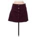 Forever 21 Casual Skirt: Burgundy Solid Bottoms - Women's Size 27