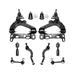 2005-2007 Saab 97X Front Control Arm Ball Joint Tie Rod and Sway Bar Link Kit - Detroit Axle