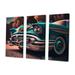 Latitude Run® Close-up of Classic Retro Car VIII - 3 Piece Print on Canvas in White | 20 H x 36 W x 1 D in | Wayfair