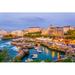 Latitude Run® Sunset View of Marina - Wrapped Canvas Photograph Canvas in Blue/Brown/Indigo | 20 H x 30 W x 1.25 D in | Wayfair