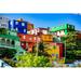 Latitude Run® La Perla District in Old San Juan at Sunrise - Wrapped Canvas Photograph Metal in Green/Red | 32 H x 48 W x 1.25 D in | Wayfair