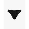 Calvin Klein Women's Sheer Marq Lace Thong Black