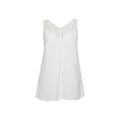 French Connection Women's Crepe Light Lace Trim Vest White