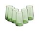 Highball Set of 6 Recycled Glass Handmade Moroccan Beldi Glasses, Green