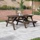 Wooden Disabled Access Picnic Table Bench Set - Bisbrooke Design