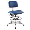 BEVCO 4551C3-BL Blue Vinyl Cleanroom Chair w/ tilt, ISO 6,22-32" St. Ht.