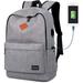 School Backpack Lightweight Student Laptop Bookbag for Teen Boys Girls-Grey