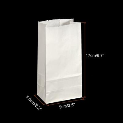 Paper Bags White Paper Grocery Bag 1lb 3.5x2.2x6.7 Inch 60g, Pack of 50