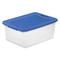 Sterilite 15 Qt Clear Latching Storage Container Organizing Box, Blue (24 Pack) - 1.50
