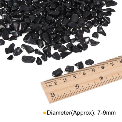 400g/0.88lb 7-9mm Natural Crystal Quartz Tumbled Chips Decoration Stone, Black