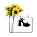 Black Women s High Heels Outline Pattern Artificial Sunflower Vases Bottle Blessing Card