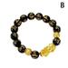 Feng Shui Braceletï¼ŒProsperity Double Pi Xiu/Pi Yao Black Mantra Bead Bracelet with Golden Dice Attract Wealth and Good Luck H7H2