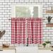 Yesfashion Farmhouse Curtains for Kitchen Buffalo Check Plaid Cotton Blend Tier Curtains for Cafe Bathroom 2 Panel
