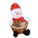 wofedyo christmas decorations 1PCS Merry Christmas Candy Storage Basket Decoration Santa Snowman Storage Basket Desktop Candy Box Snack Stor