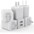 6Pack USB Wall Charger 2.4A Phone Charger Dual USB Port Cube Power Plug Adapter Fast Wall Charger