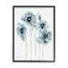 Stupell Modern Poppy Blooms Blue Abstract Botanical & Floral Painting Black Framed Art Print Wall Art