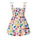Holiday Savings Deals! Kukoosong Girls Dresses Summer Toddler Baby Girl Clothes Sleeveless Suspender Dress Fruit Floral Children s Clothing White 3-3.5 Years