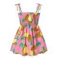 Holiday Savings Deals! Kukoosong Summer Toddler Girls Casual Dresses Summer Toddler Baby Girl Clothes Sleeveless Sling Dress Graphic Print Children s Clothing Pink 2-3 Years