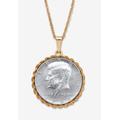 Men's Big & Tall Genuine Half Dollar Pendant Necklace In Yellow Goldtone by PalmBeach Jewelry in 1981