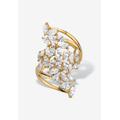 Women's 4.25 Cttw. 14K Gold-Plated Sterling Silver Marquise Cubic Zirconia Cluster Ring by PalmBeach Jewelry in Silver (Size 10)