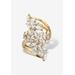 Women's 4.25 Cttw. 14K Gold-Plated Sterling Silver Marquise Cubic Zirconia Cluster Ring by PalmBeach Jewelry in Silver (Size 10)