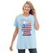 Plus Size Women's Red, White & Blue Snoopy Firework Tee by Peanuts in Blue Snoopy Firework (Size S)