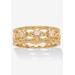 Women's .25 Cttw Round Gold-Plated Sterling Silver Cubic Zirconia Filigree Ring by PalmBeach Jewelry in Silver (Size 9)