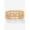Women's .25 Cttw Round Gold-Plated Sterling Silver Cubic Zirconia Filigree Ring by PalmBeach Jewelry in Silver (Size 8)